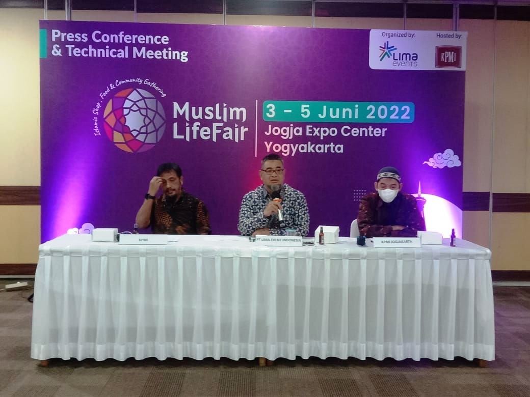 180 Stand Siap Gairahkan UMKM Halal Daerah, dalam Event Muslim Life Fair Yogyakarta 3 - 5 Juni 2022. Gambar : jumpa pers/dwi