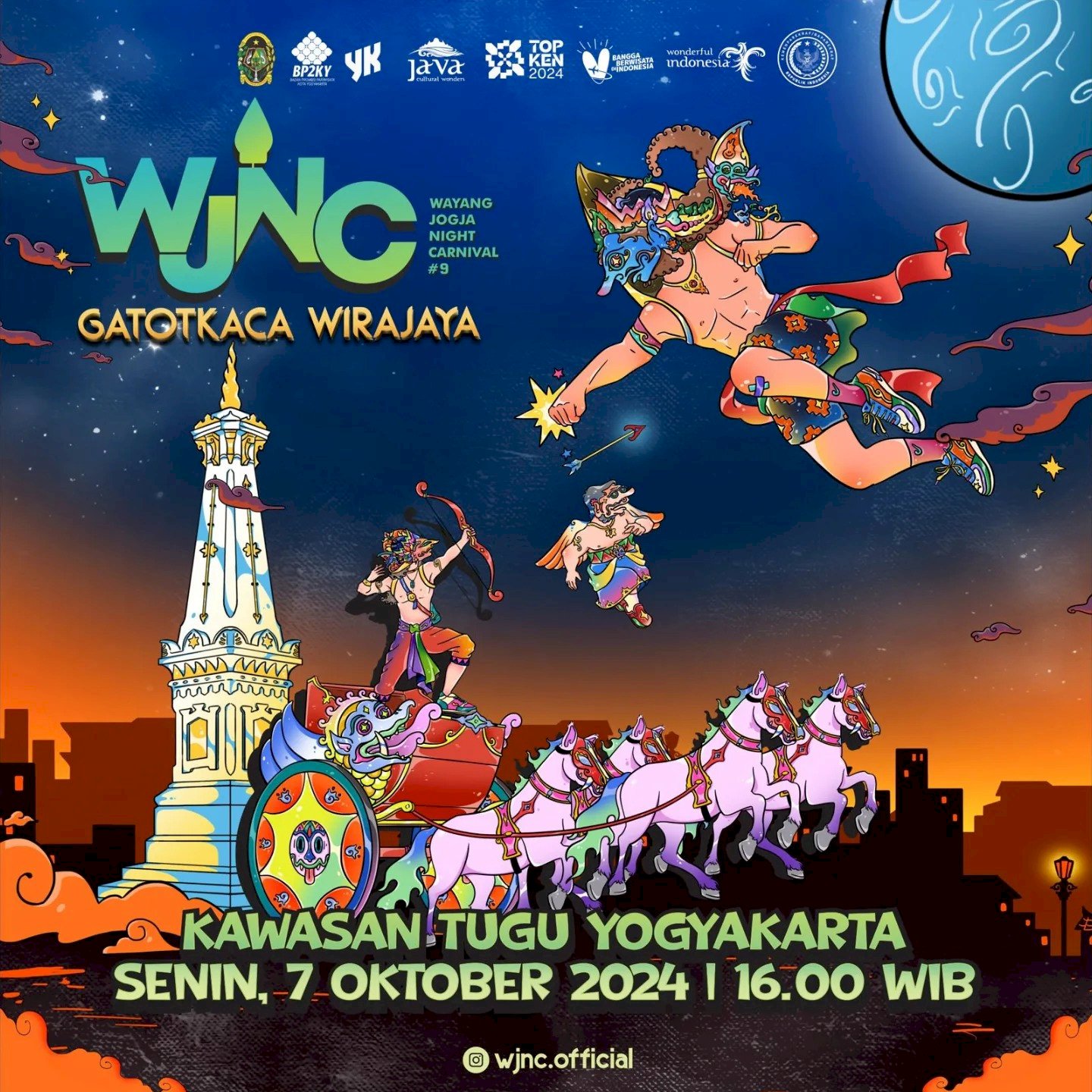 Wayang Jogja Night Carnival 2024: Puncak Perayaan HUT ke-268 Kota Yogyakarta. Gambar : WJNC